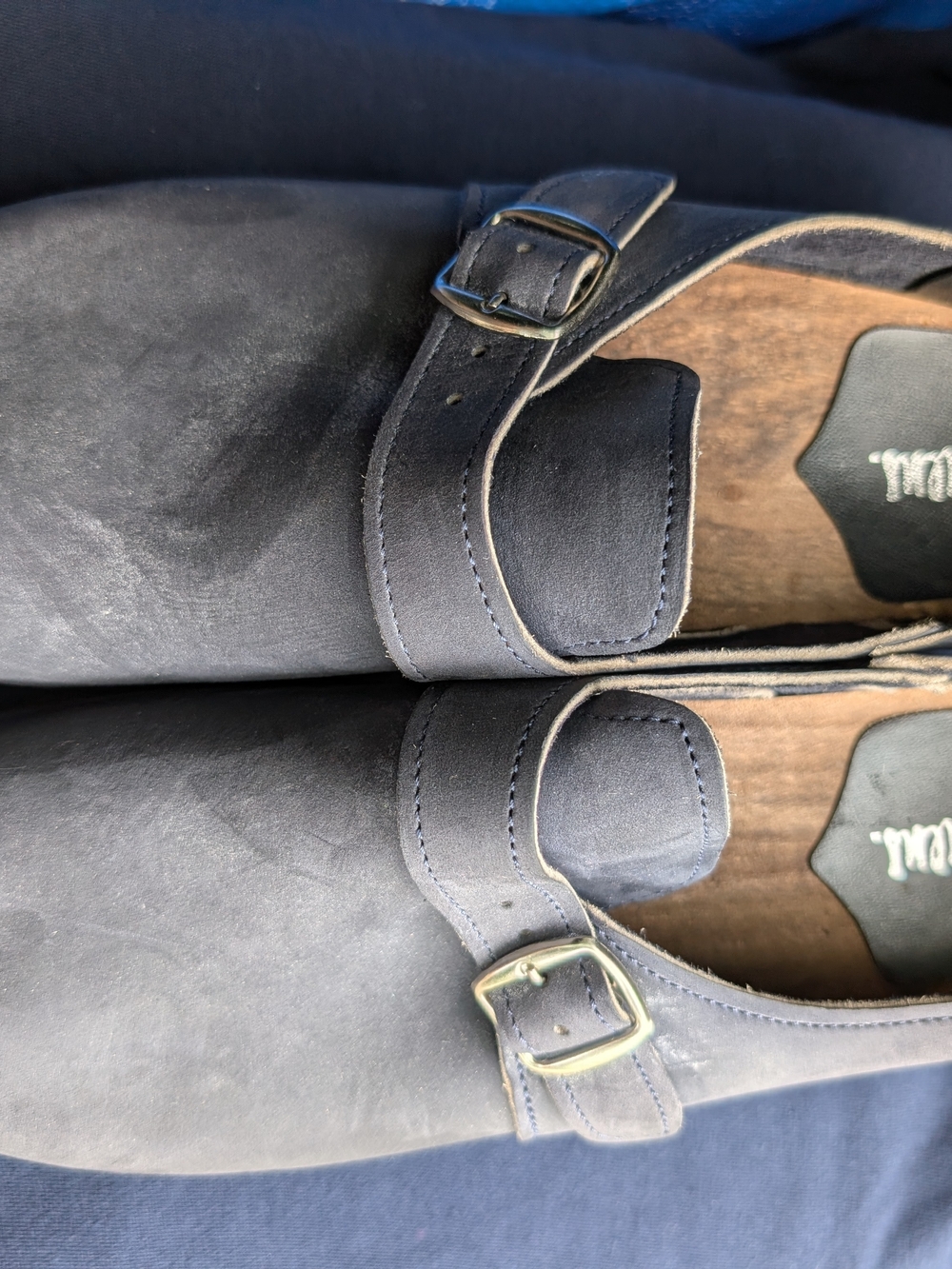 Men's Dark Gray Suede Monk Strap Shoes